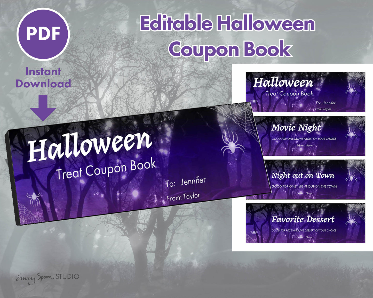 PDF Instant Download Editable Halloween Coupon Book