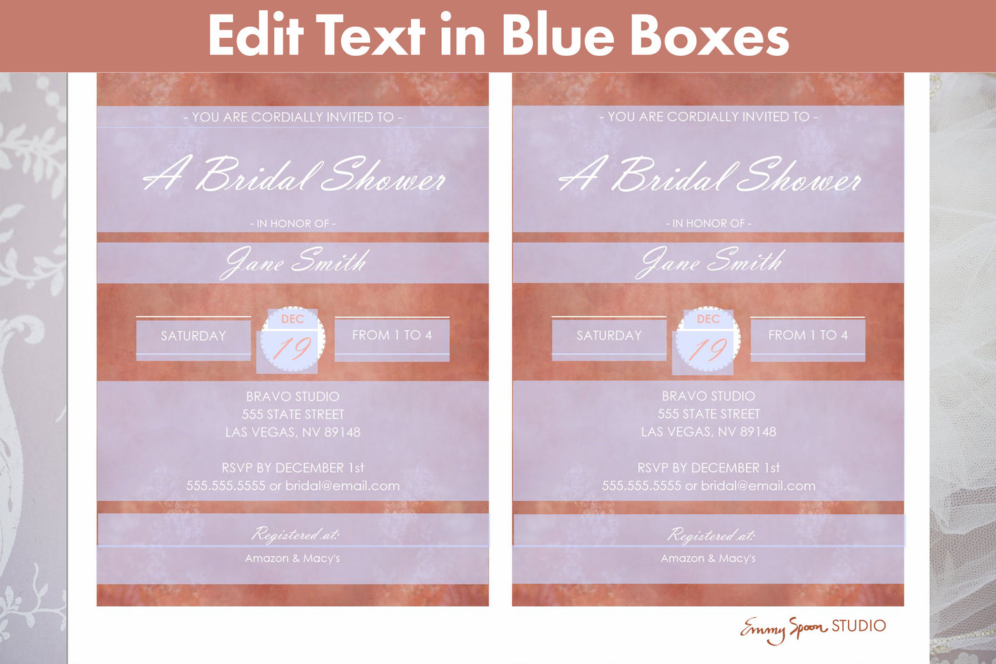 Edit Text in Blue Boxes.