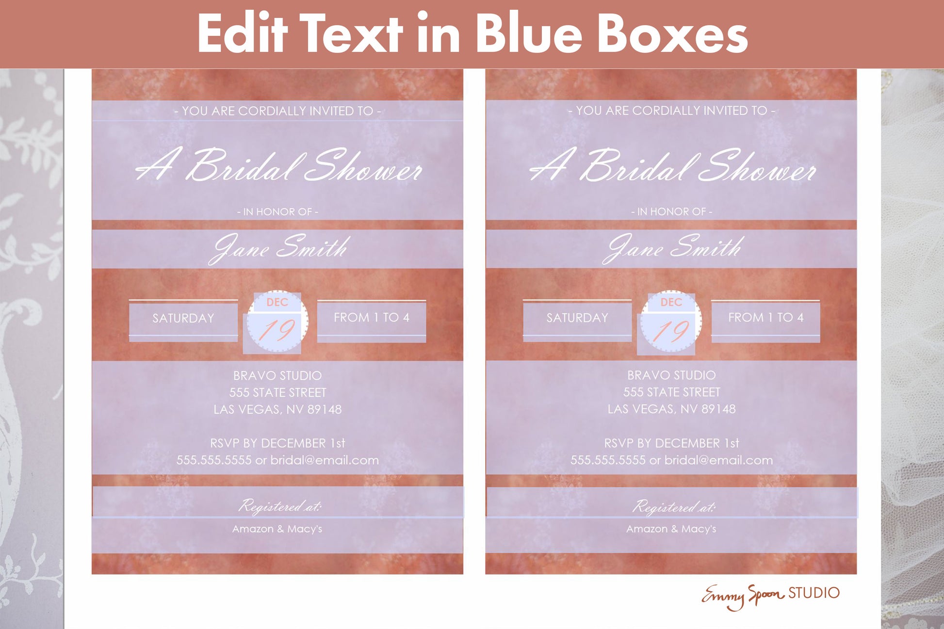 Edit Text in Blue Boxes.