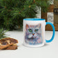 Watercolor Cat Mug with Color Inside