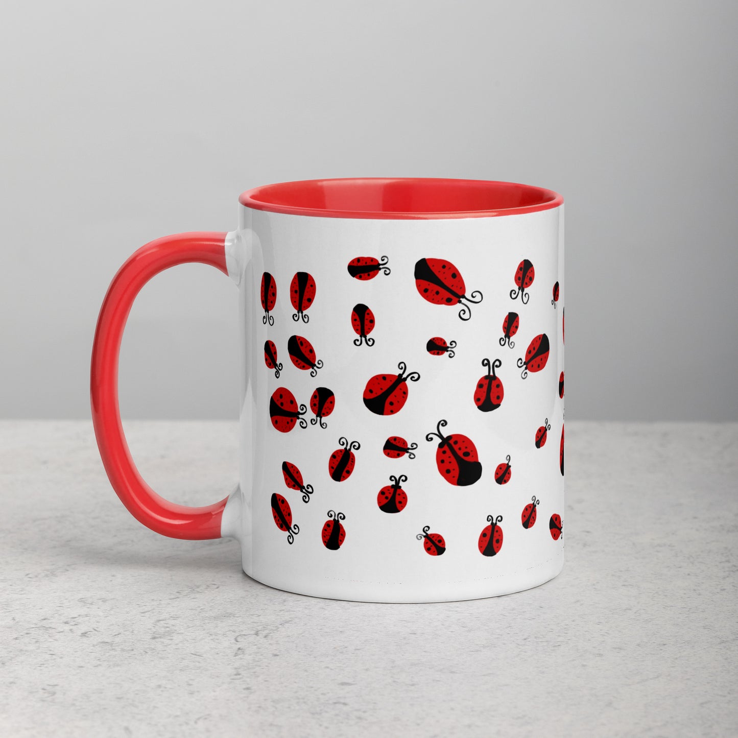 Ladybug Mug with Red Inside
