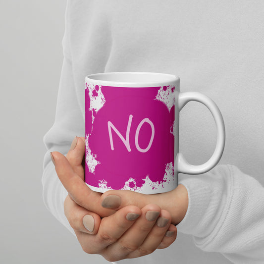 Fun Pink Design Yes/No Mug by Emmy Spoon