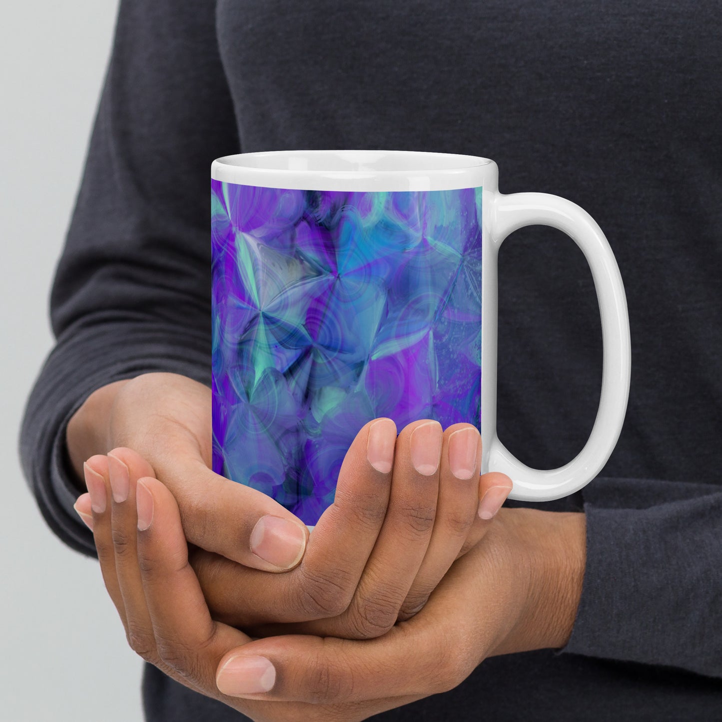 Purple Abstract Glossy Mug